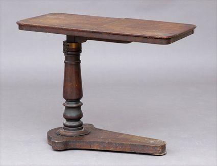 Appraisal: EARLY VICTORIAN MAHOGANY READING TABLE The rectangular cantilevered top with