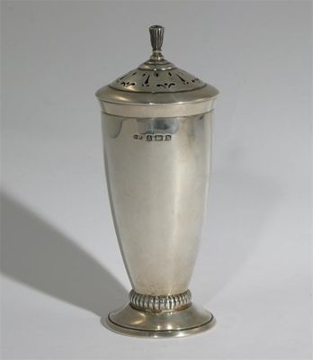 Appraisal: A Deakin Francis silver sugar sifter conical form with geometric