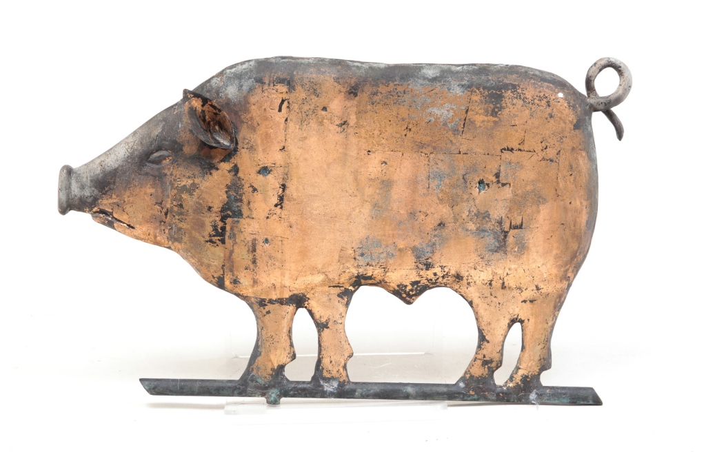 Appraisal: Second half th century Full bodied copper pig with cast