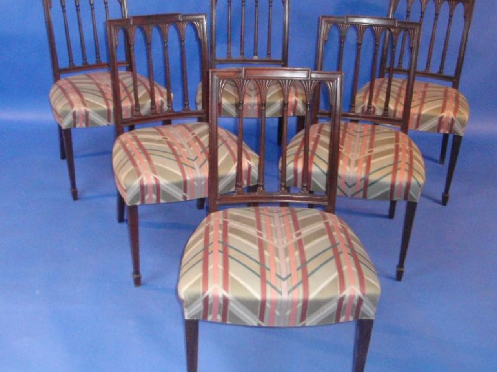 Appraisal: A set of six George III mahogany dining chairs with