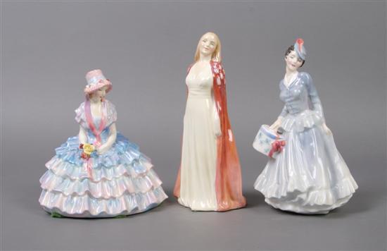 Appraisal: A Group of Three Royal Doulton Porcelain Figures Height of