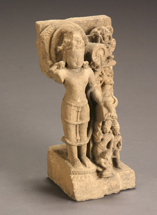 Appraisal: Central Indian Buff Sandstone Relief Stele of Vishnu Probably Uttar