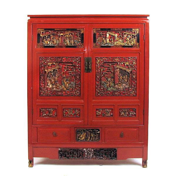 Appraisal: A Chinese lacquered cabinet height ft in width in depth