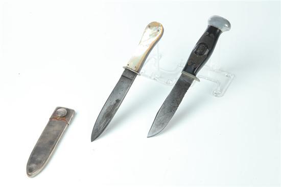 Appraisal: TWO KNIVES American th- th century One with composition handle