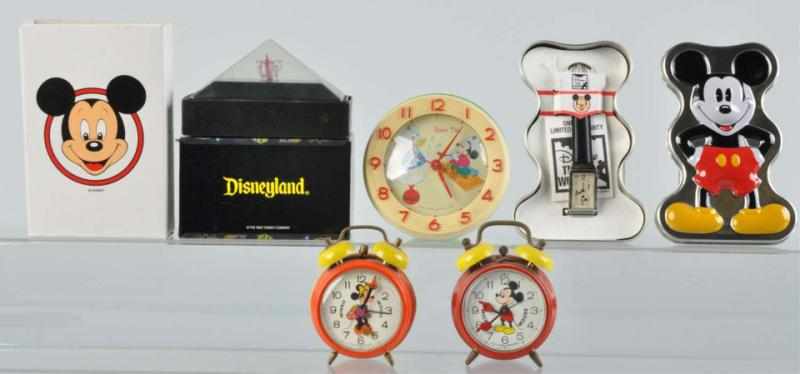 Appraisal: Lot of Walt Disney Clock Watch Items Description Includes wristwatch