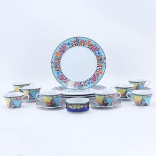 Appraisal: Nineteen Pc Rosenthal Versace Porcelain Dinnerware Mostly in the Hot