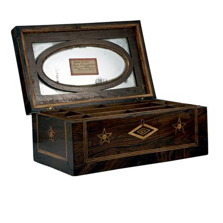 Appraisal: American Marquetry Inlaid Rosewood Jewelry Box Estimate -