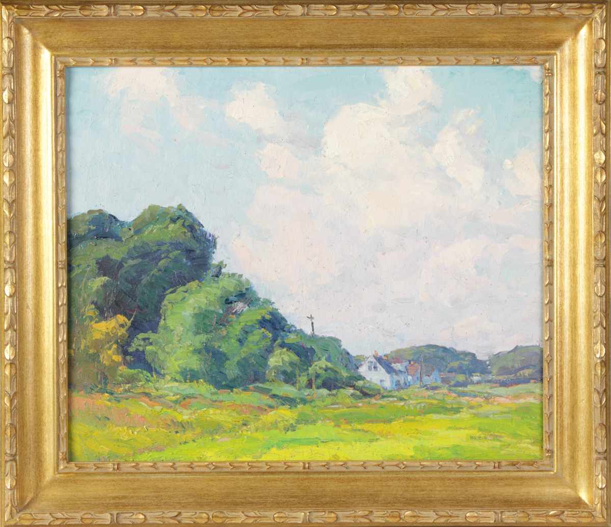 Appraisal: George Renouard American - Landscape w house O C Label