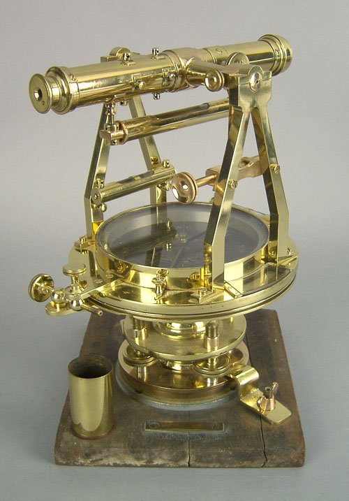 Appraisal: Brass theodolite and case by J T Hobby Hempstead Long