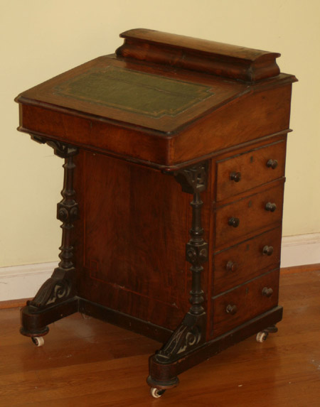 Appraisal: Victorian Satinwood Inlaid Walnut Davenport Desk Last Quarter th Century