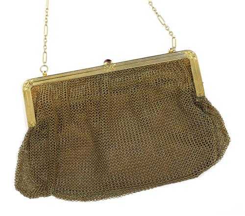 Appraisal: GOLD EVENING BAG WITH PURSE ca Yellow gold ca g