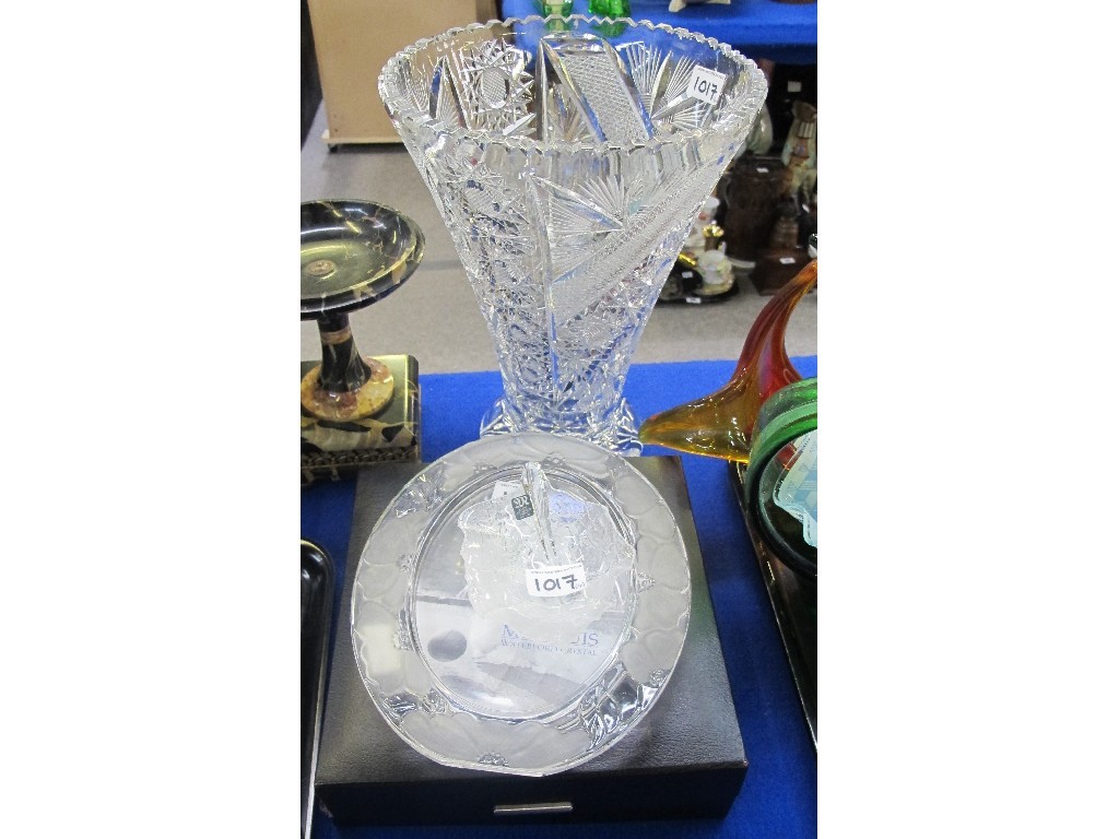 Appraisal: Boxed Waterford crystal ashtray Waterford crystal photoframe large cut crystal