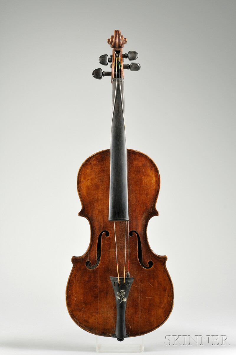 Appraisal: Violin c Possibly American with repair label CORRETTO DA ME