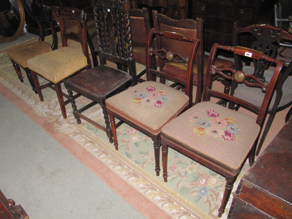 Appraisal: Lot comprising pair of Regency mahogany dining chairs an oak