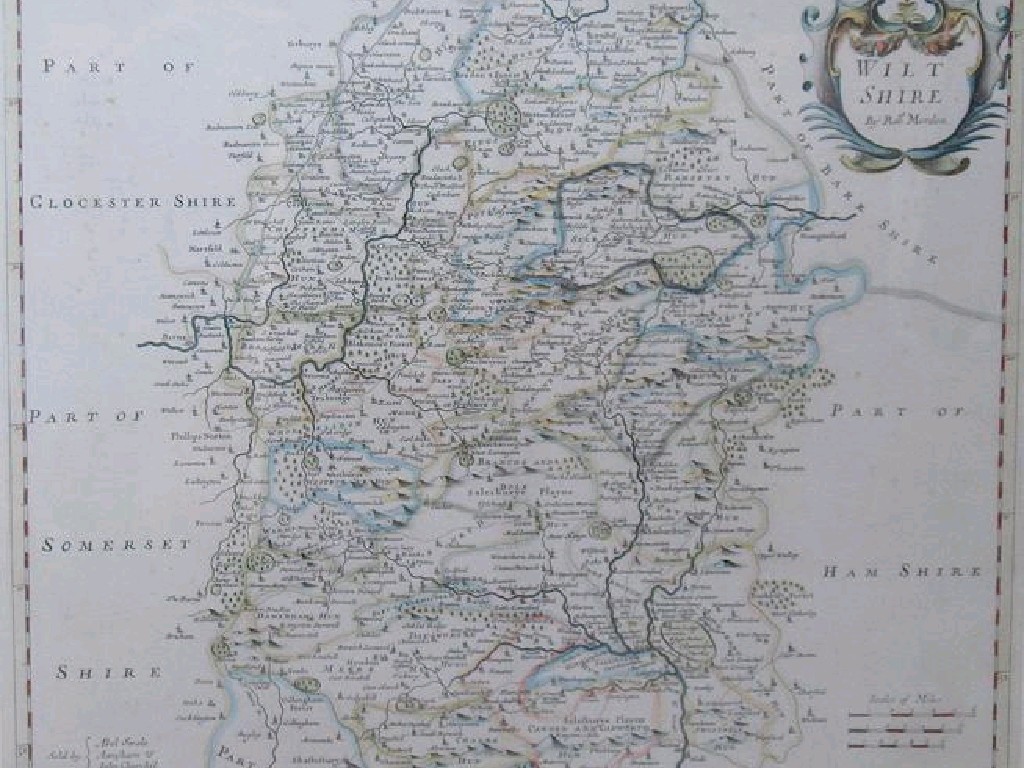 Appraisal: ROBERT MORDEN Wiltshire A hand-coloured map of the county with