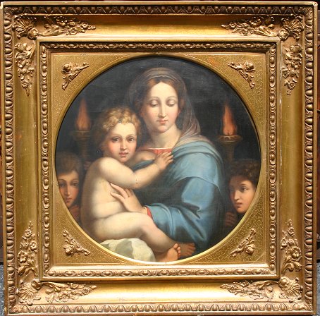 Appraisal: th C OIL CANVAS PAINTING OF ST CATHERINE BABY JESUS