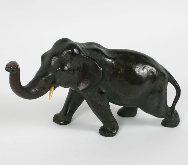 Appraisal: This item will only be shipped domestically Bronze clad elephant