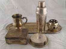 Appraisal: A quantity of silver plate including a cocktail shaker a