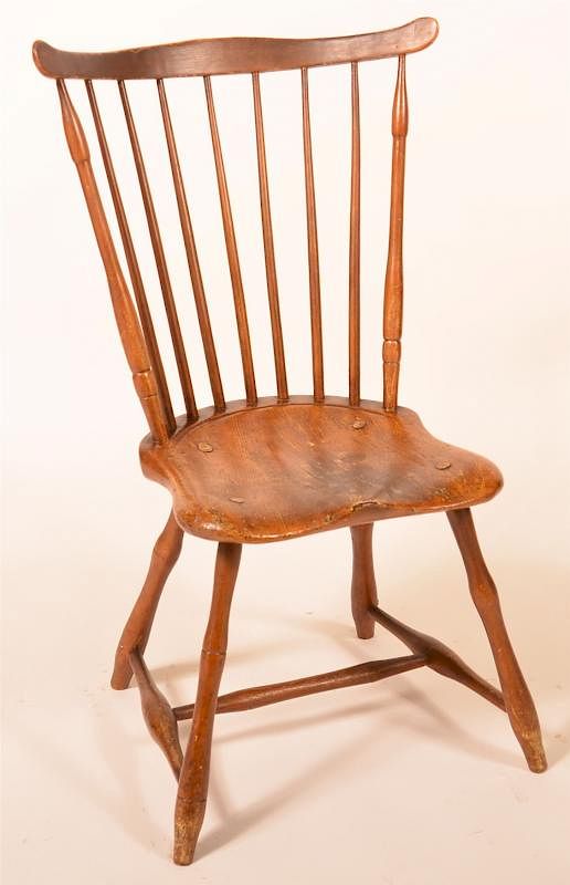 Appraisal: New England Windsor Fan Back Side Chair New England Windsor