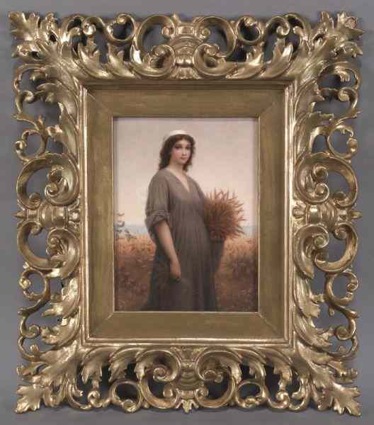 Appraisal: KPM Berlin painted porcelain plaque depicting Ruthafter Landelle Initialed lower