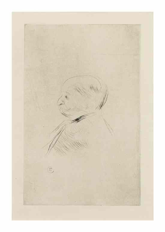 Appraisal: Henri de Toulouse-Lautrec French - Portrait de Monsieur X drypoint