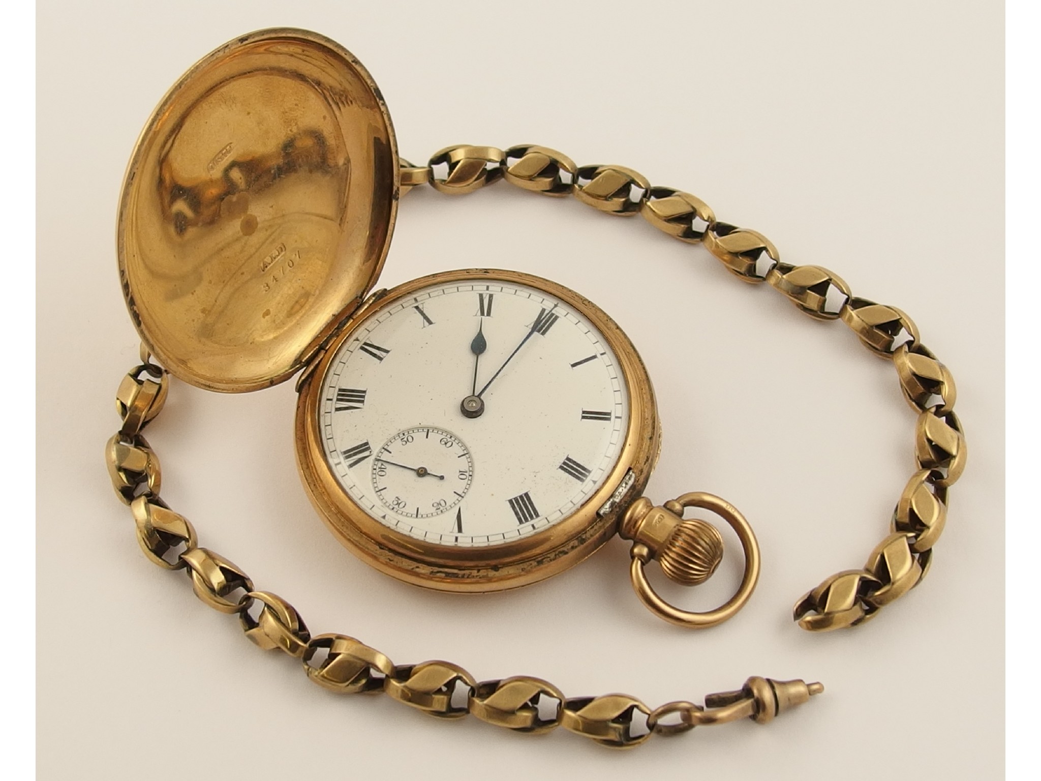 Appraisal: A ct gold Waltham pocket watchwith a white enamel dial