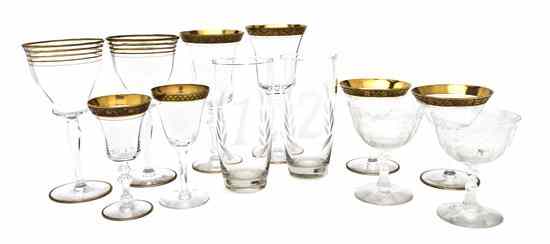 Appraisal: An Assembled Collection of Molded and Etched Glass Stemware in