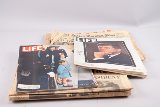 Appraisal: Periodicals from JFK's Assassination To include Life Magazine- President Kennedy's