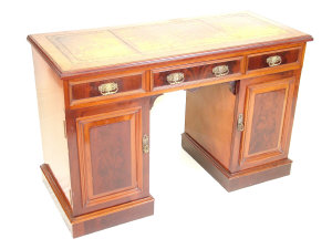 Appraisal: A late Victorian mahogany pedestal desk the leather inset top