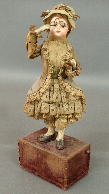 Appraisal: - Rare French automaton bisque head doll c with what