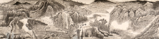 Appraisal: Huang Quiyan Chinese - Landscapes A Pair of Hand Scrolls