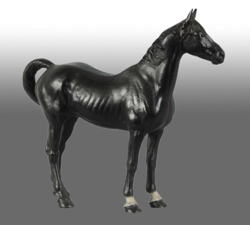 Appraisal: Cast Iron Horse Doorstop Description Full-figure Hubley cat Realistic black