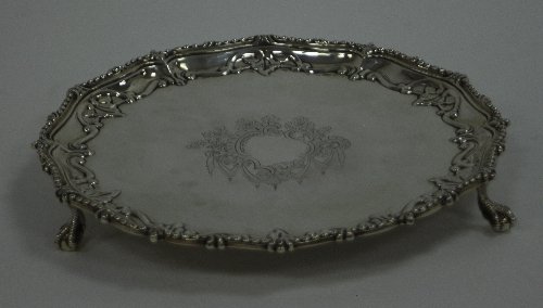 Appraisal: A circular silver salver Richard Martin Ebenezer Hall London with