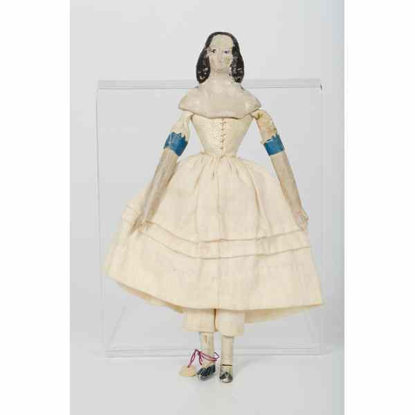 Appraisal: German Papier Mache Doll German ca 's a papier-mache shoulder