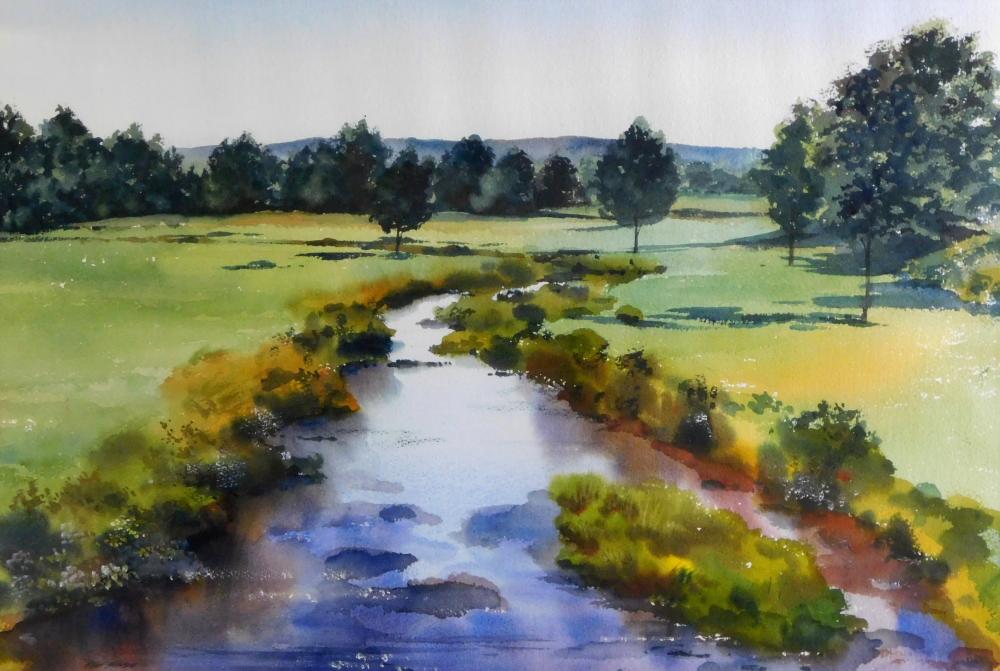 Appraisal: Mark Johnson th C Stream watercolor on paper a stream