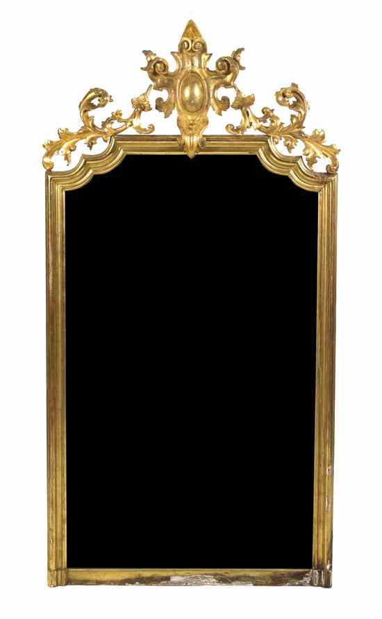 Appraisal: An Italian Giltwood Pier Mirror Soleil Herbert Co having a