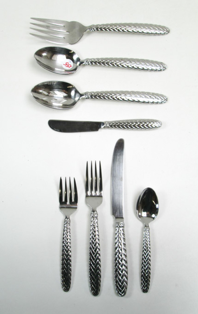 Appraisal: RALPH LAUREN STAINLESS SILVER FLATWARE SET forty-six pieces in the