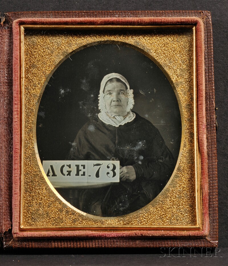 Appraisal: Sixth Plate Daguerreotype Portrait of a Seated Woman AGE in