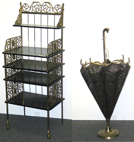 Appraisal: An assembled grouping th century Comprising ebonized wood and gilt