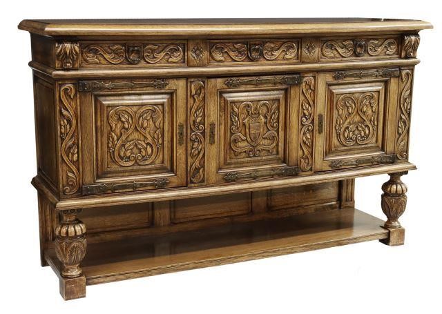 Appraisal: French Renaissance style oak sideboard Blanc Morel Cie mid th