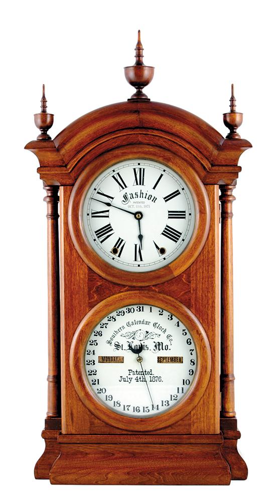 Appraisal: Southern Calendar Clock Co Fashion No circa double dial walnut