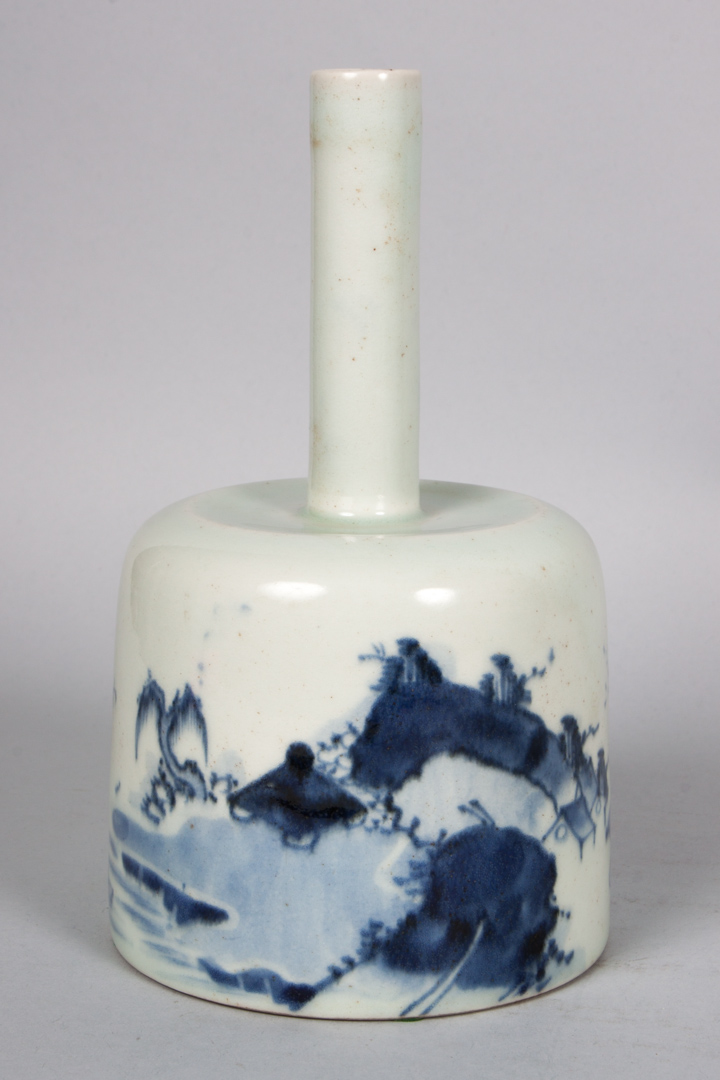 Appraisal: Japanese blue and white porcelain vase th century long neck