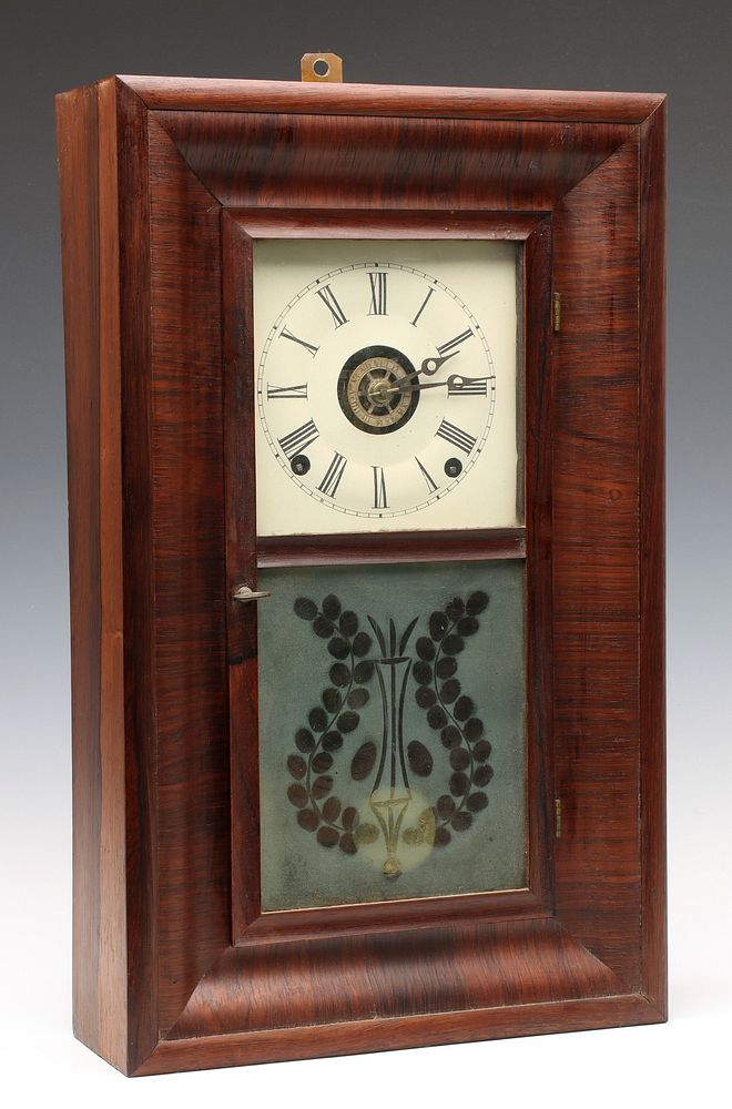 Appraisal: A GOOD EARLY DIMINUTIVE JC BROWN OGEE SHELF CLOCK The