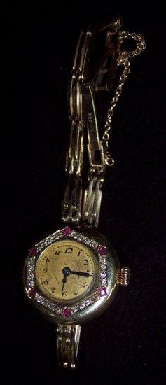 Appraisal: A lady's wristwatch the case stamped K with hexagonal surround