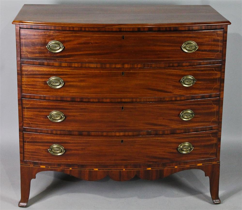 Appraisal: FEDERAL CHERRYWOOD AND INLAID MAHOGANY CHEST OF DRAWERS having a