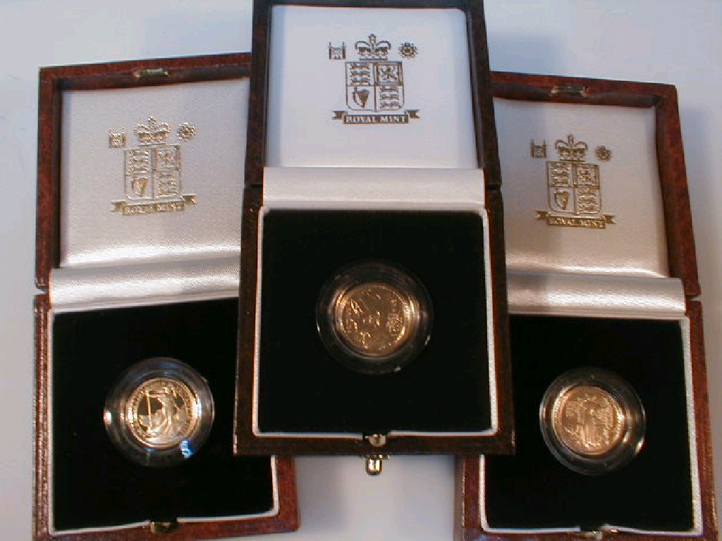 Appraisal: Three Royal Mint Gold Proof coins and