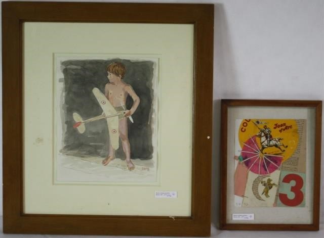 Appraisal: LOT OF TWO FRAMED PIECES BY DUNCAN HANNAH B NY