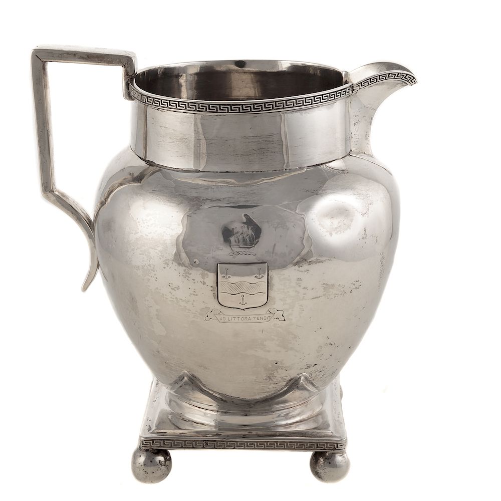 Appraisal: American Coin Silver Pitcher of Scottish Interest William Thomason early