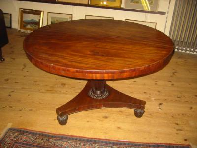 Appraisal: A MAHOGANY BREAKFAST TABLE the circular tip up top with