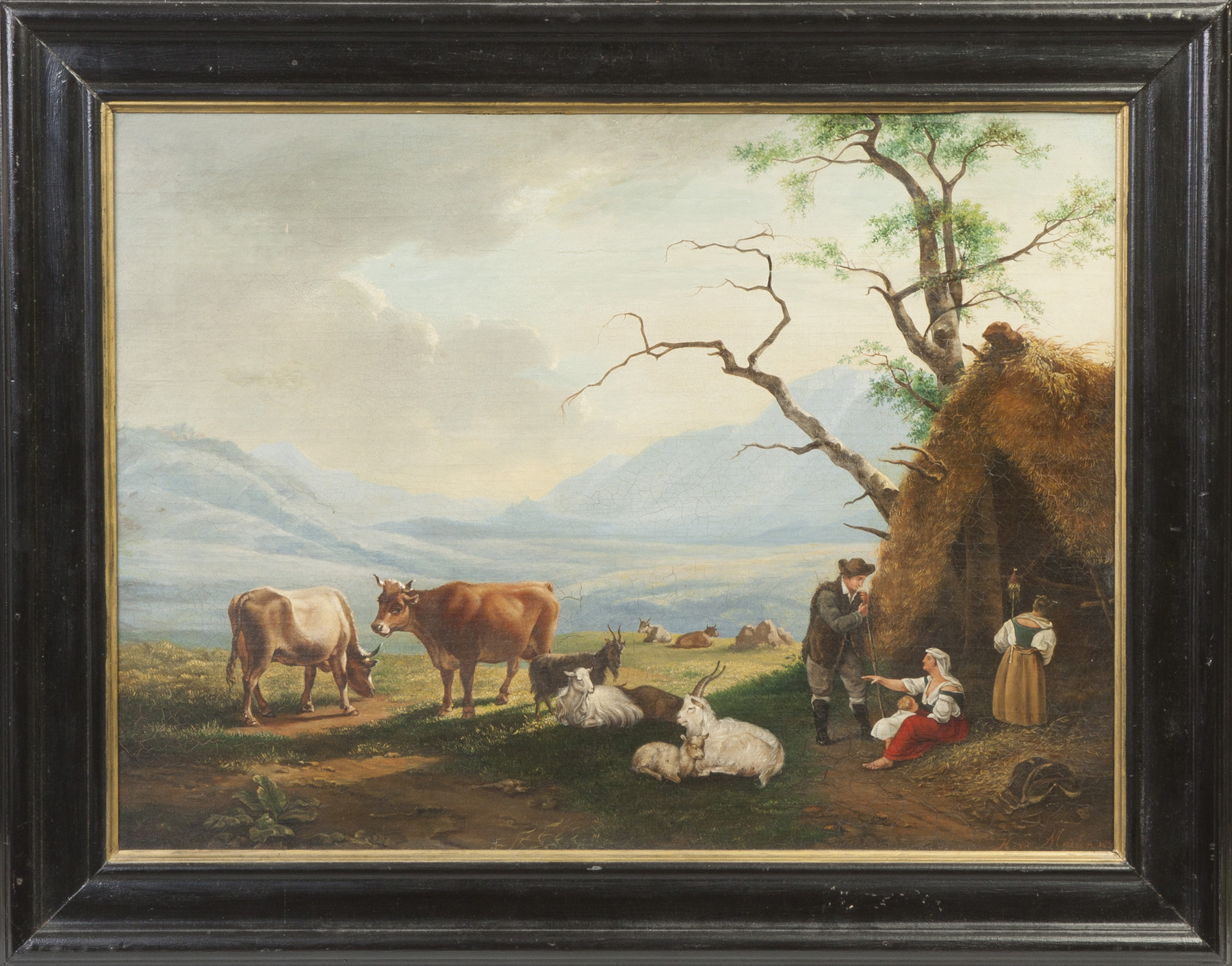 Appraisal: H V D Meulen Farm scene Sgn Lower right H